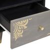 vidaXL Nachttisch mit Schubladen Grau 40 x 33 x 46 cm Massivholz Mango