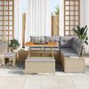 vidaXL Gartensofa-set mit Kissen mit Speicher 8 pcs Beige Poly Rattan