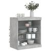 vidaXL Sideboard mit LED-Leuchten Betongrau 60,5x37x67 cm