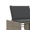vidaXL Sonnenliegen 2 Stk. mit Tisch Grau Poly Rattan