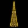 vidaXL LED-Weihnachtsbaum f&uuml;r Fahnenmast 1534 LEDs Warmwei&szlig; 500 cm