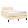 vidaXL Boxspringbett mit Matratze & LED Creme 120x200 cm Stoff
