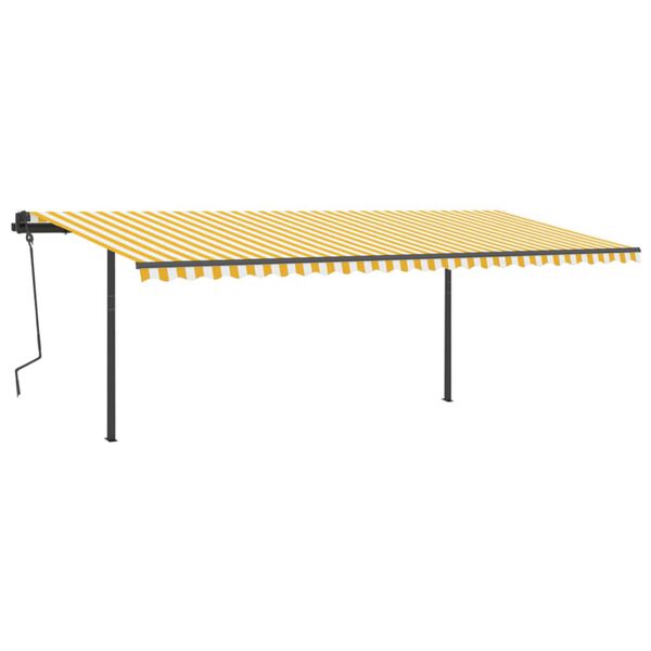 vidaXL Automatische Markise mit LED & Windsensor 6x3 m Gelb & Wei&szlig;