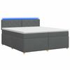 vidaXL Boxspringbett mit Matratze Dunkelgrau 200 x 200 cm Stoff