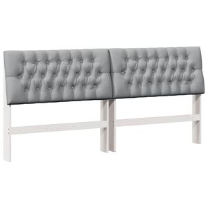 vidaXL Gepolstertes Kopfteil Hellgrau 200 cm Massives Kiefernholz