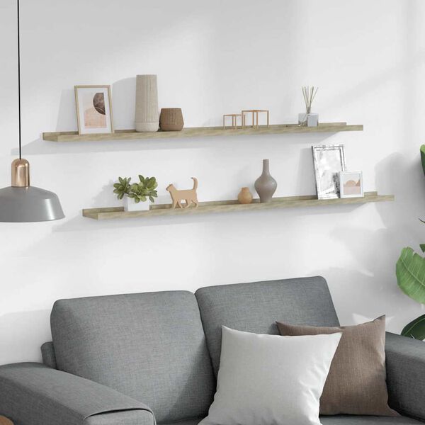 vidaXL Wandregale 2 Stk. Sonoma-Eiche 115x9x3 cm