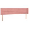 vidaXL Kopfteil mit Ohren Rosa 183x16x78/88 cm Samt