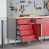 vidaXL Werkbank mit Schubladen 2 pcs Rot und Grau 75 x 45 x 85 cm
