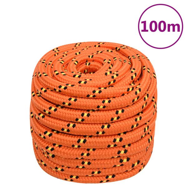 vidaXL Bootsseil Orange 20 mm 100 m Polypropylen