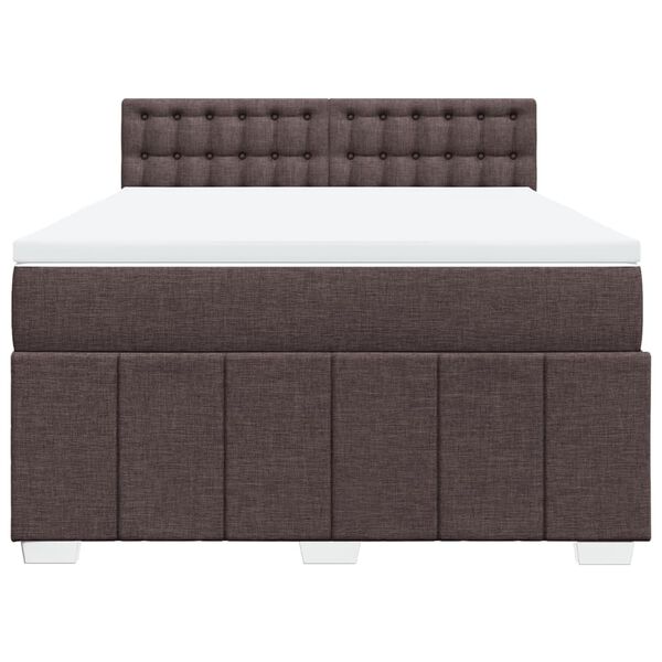 vidaXL Boxspringbett mit Matratze Dunkelbraun 140x190 cm Stoff