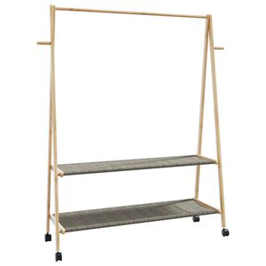 vidaXL Kleiderst&auml;nder mit Ablagen und Rollen 132x45,5x155,5 cm Bambus