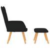 vidaXL Relaxsessel mit Hocker Schwarz Stoff