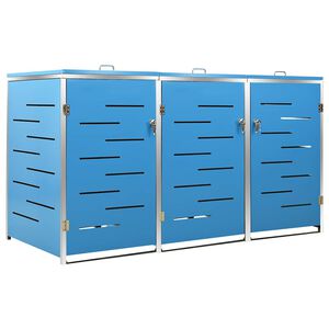 vidaXL M&uuml;lltonnenbox f&uuml;r 3 Tonnen 207x77,5x115 cm Edelstahl