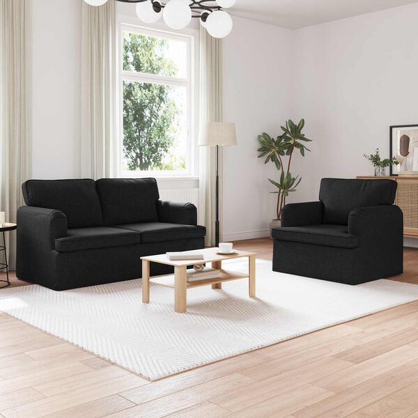vidaXL Sofa 120cm 2 pcs Schwarz Metall