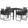 vidaXL Garten Essgruppe 5 stk. Schwarz und Anthrazit Poly-Rattan