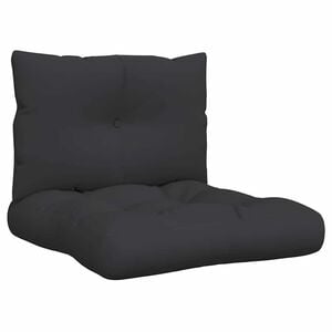 vidaXL Palettenkissen 2-tlg. Schwarz Stoff