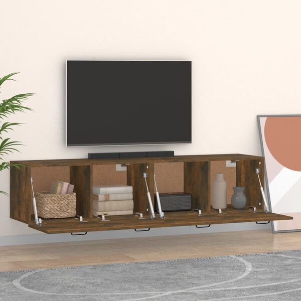 vidaXL Wandschr&auml;nke 2 Stk. R&auml;uchereiche 60x36,5x35 cm Holzwerkstoff