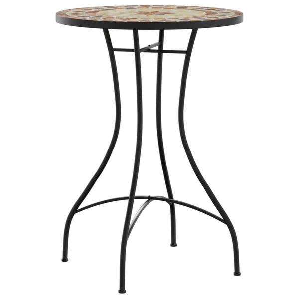 vidaXL Mosaik-Bistro-Set Terrakottarot und Wei&szlig; Eisen und Keramik