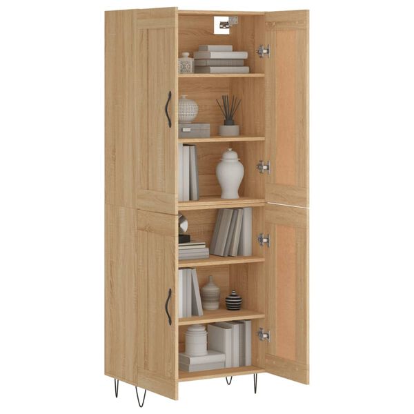 vidaXL Highboard Sonoma-Eiche 69,5x34x180 cm Holzwerkstoff