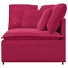 vidaXL Modulares Sofa Eckmodul mit Kissen Weinrot 100 cm