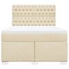 vidaXL Boxspringbett mit Matratze Creme 140x190 cm Stoff