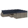 vidaXL 11-teiliges Gartensofa-Set mit Kissen, grau, Polyrattan