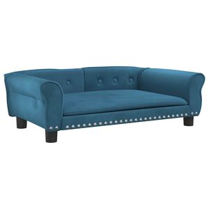 vidaXL Hundebett Blau 95x55x30 cm Samt