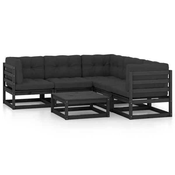 vidaXL 6-tlg. Garten-Lounge-Set mit Kissen Massivholz Kiefer