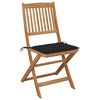 vidaXL Klappbare Gartenst&uuml;hle 2 Stk. mit Kissen Massivholz Akazie