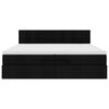 vidaXL Ottoman-Bett mit Matratzen & LEDs Schwarz 200x200 cm Stoff