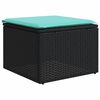 vidaXL 6-tlg. Garten-Sofagarnitur mit Kissen Schwarz Poly Rattan