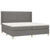 vidaXL Boxspringbett mit Matratze & LED Dunkelgrau 200x200 cm Stoff