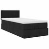 vidaXL Ottoman-Bett mit Matratze & LEDs Schwarz 90x190 cm Stoff
