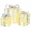 vidaXL Beleuchtete Weihnachtsgeschenkbox 3 stk. 150 LEDs Warmes Wei&szlig;