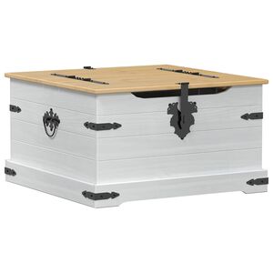 vidaXL Aufbewahrungsbox Wei&szlig; 78 x 78 x 45 cm Massives Kiefernholz