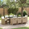 vidaXL Garten Essgruppe 9 pcs Beige Poly-Rattan