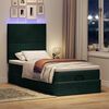 vidaXL Ottoman-Bett mit Matratzen & LEDs Dunkelgrün 90x200 cm Samt