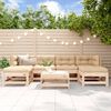 vidaXL 7-tlg. Garten-Lounge-Set mit Kissen Massivholz