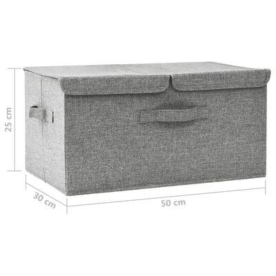 vidaXL Aufbewahrungsbox Stoff 50x30x25 cm Grau