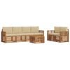 vidaXL Outdoor-Sofagarnitur 7 stk. Natur und Beige Massivholz Akazie