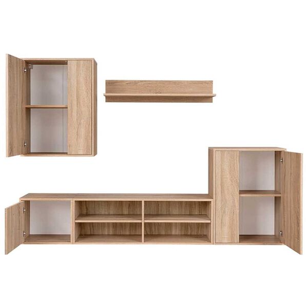 vidaXL TV-Schrank-Set Wandmontiert 5 pcs Sonoma-Eiche 221 x 30 x 80 cm