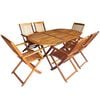 vidaXL Outdoortisch-Set 7 stk. Braun Massivholz Eukalyptus