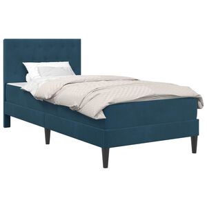 vidaXL Bettgestell mit Matratze mit Kopfteil Blau 80 x 200 cm Samt
