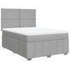 vidaXL Boxspringbett mit Matratze Hellgrau 140x190 cm Stoff