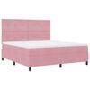 vidaXL Boxspringbett mit Matratze mit Kopfteil Rosa 180 x 200 cm Stoff