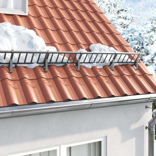 vidaXL Dachschneeschild Anthrazit 300 x 29,5 x 34,5 cm Stahl