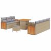 vidaXL Garten-Sofa-Set mit Kissen 10 pcs Beige und Hellgrau