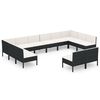 vidaXL 12-tlg. Garten-Lounge-Set mit Auflagen Poly Rattan Schwarz