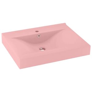 vidaXL Luxus-Waschbecken mit Hahnloch Matt-Rosa 60x46 cm Keramik
