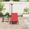 vidaXL Sonnenliege mit Auflage Braun Poly Rattan